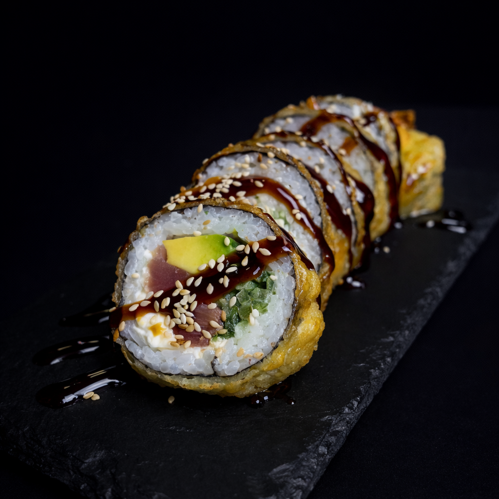Futomaki z maguro w tempurze